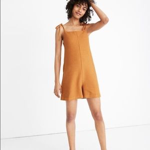 Madewell Texture and Thread Tie Strap Romper